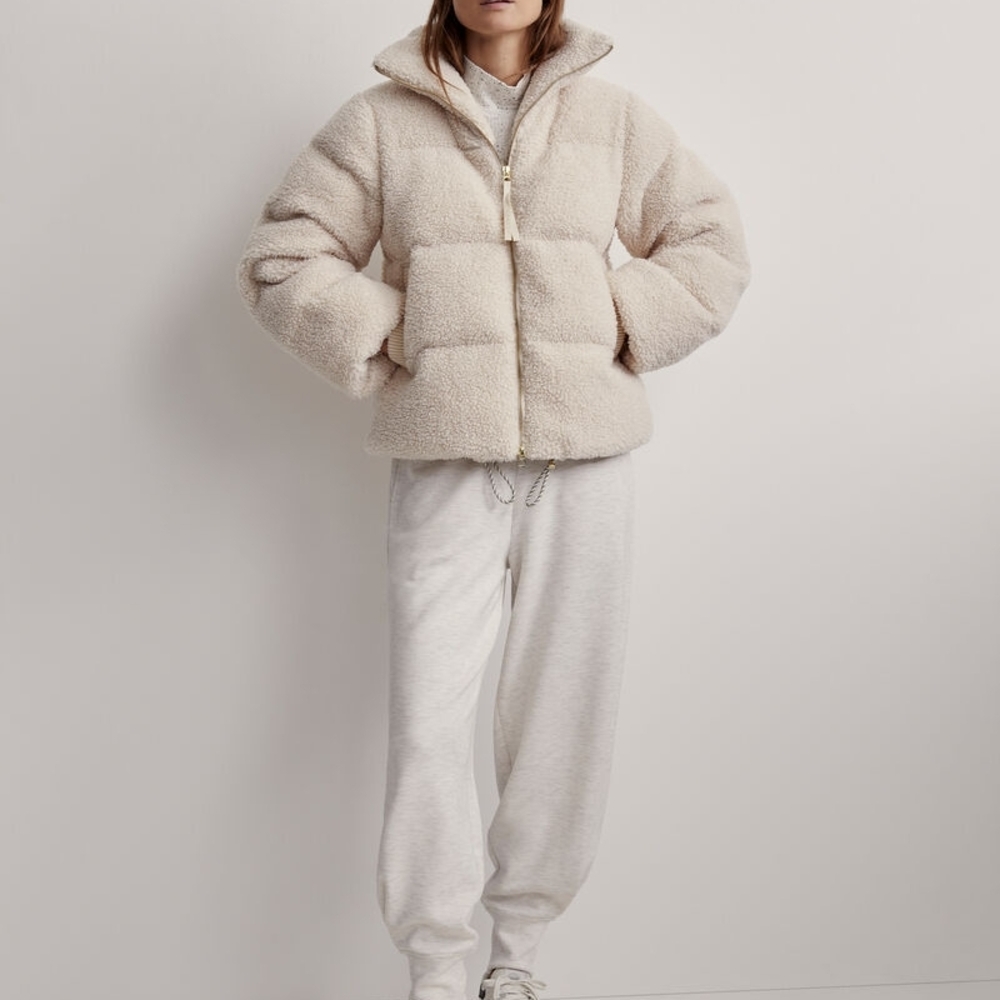 Varley Cream Teddy Jacket